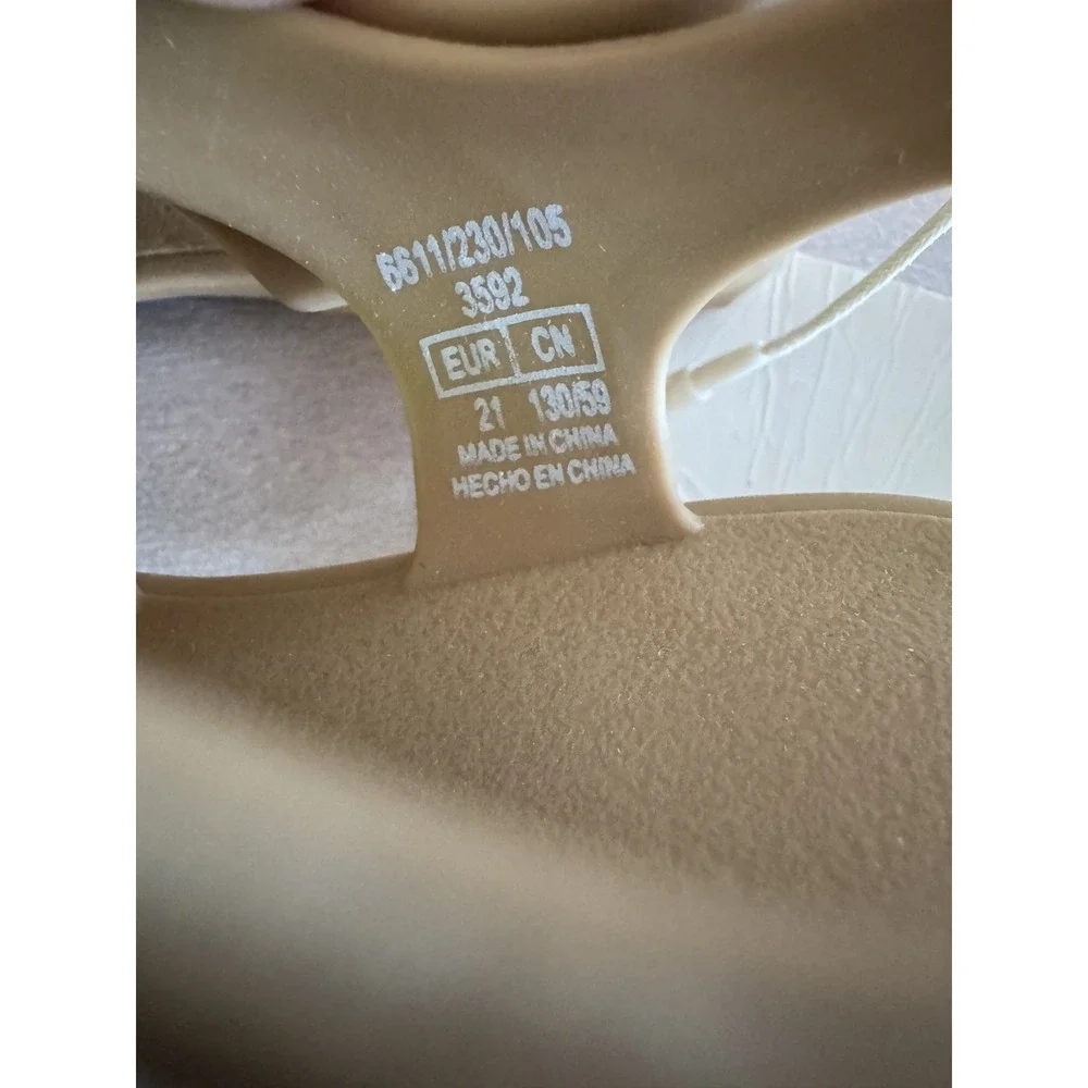 NWT Zara Kids Jelly Fisherman Sandals Tan Beige Rubber Cage Shoes EU 21/ US 5.5